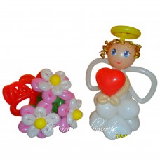 Янголятко з букетом з кульок